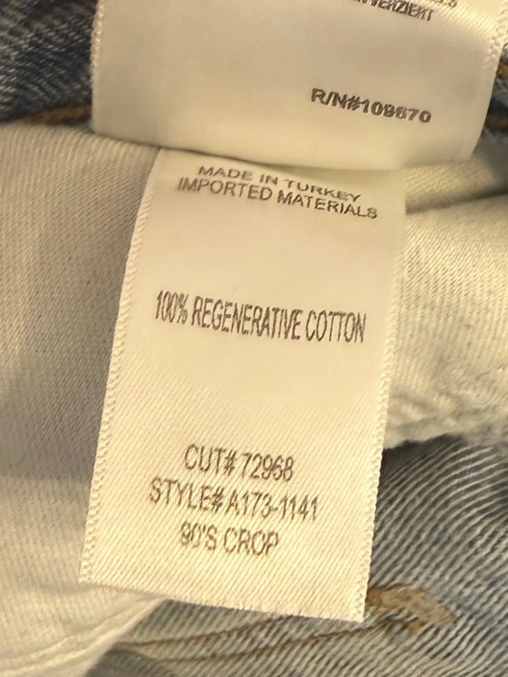 AGOLDE Women's Light Wash 90's Mid Rise Straight Crop Jeans Size 25